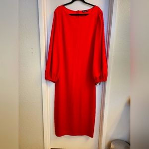 Red Column Dress, Sz 3x, with Belt/Sash